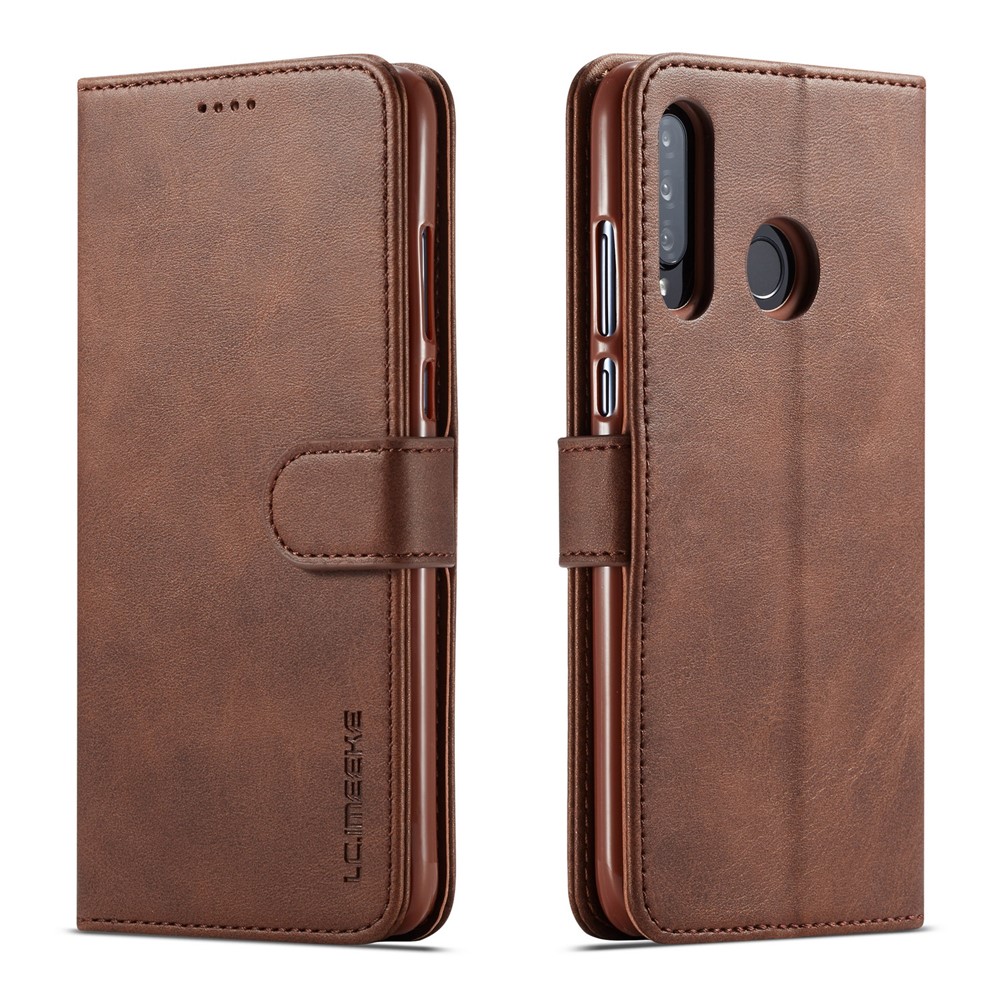 Levně IMEEKE Peněženkový obal Huawei P30 Lite tmavě hnědý