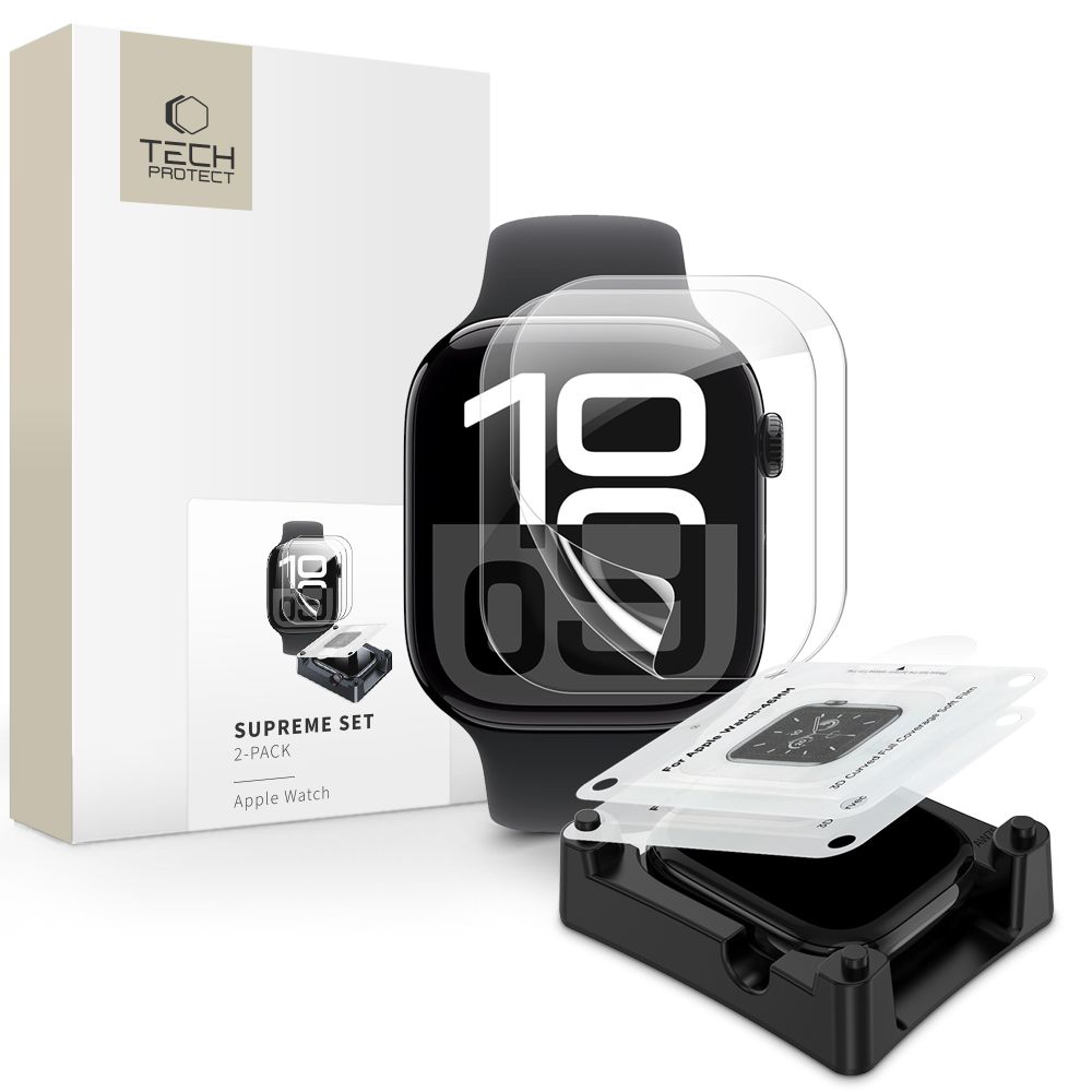 Levně TECH-PROTECT SUPREME SET 2-PACK Hydrogelové fólie pro Apple Watch 10/11 46mm