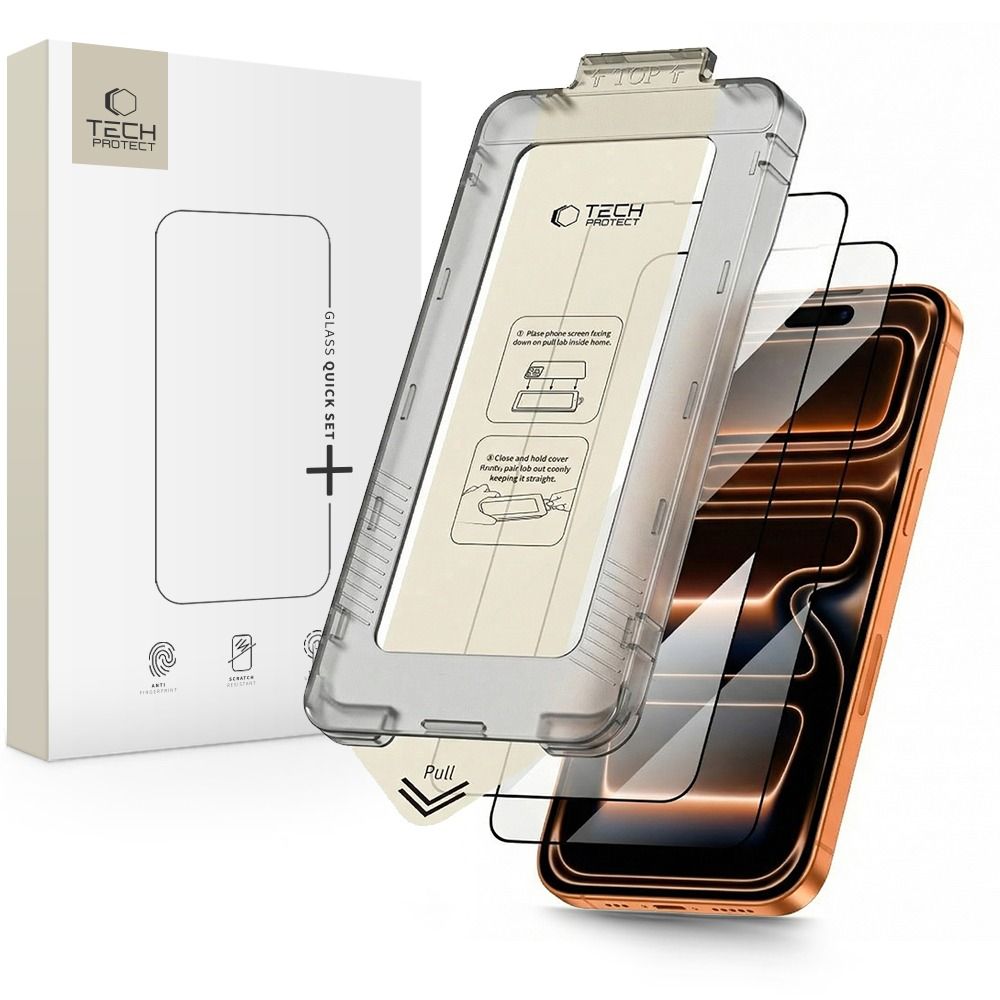 Levně TECH-PROTECT RYCHLÉ NASTAVENÍ+ DVOJBALENÍ 3D Ochranné sklo Apple iPhone 17 Pro Max BLACK