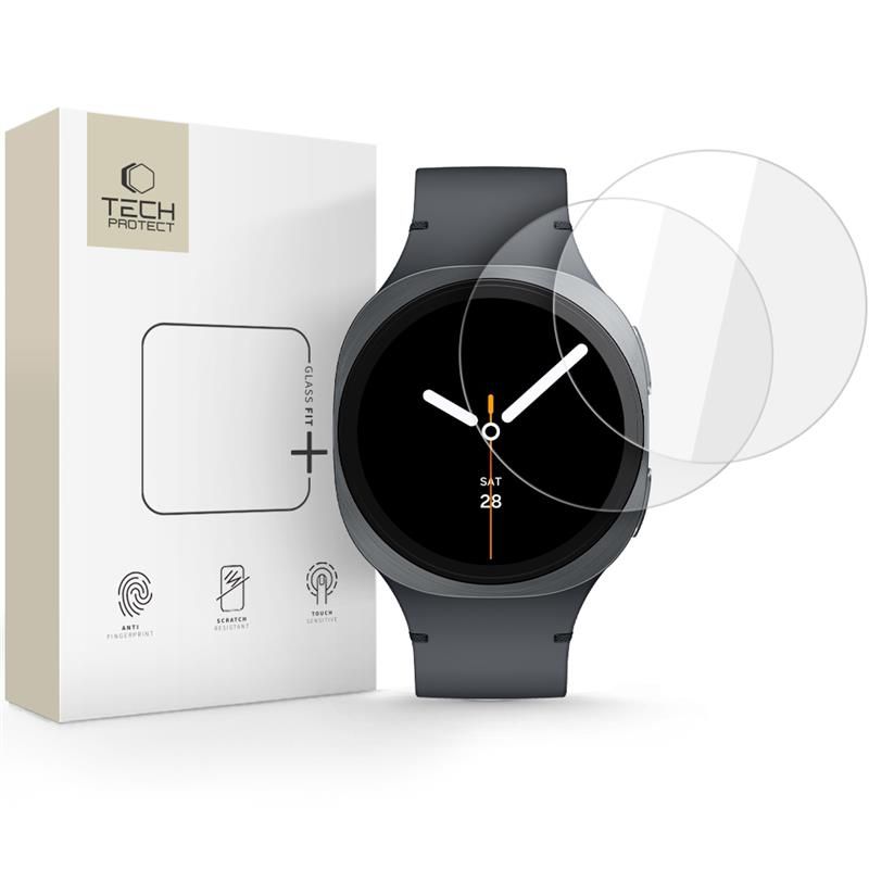Levně TECH-PROTECT GLASS FIT+ 2-PACK Ochranné sklo pro Samsung Galaxy Watch8 44mm