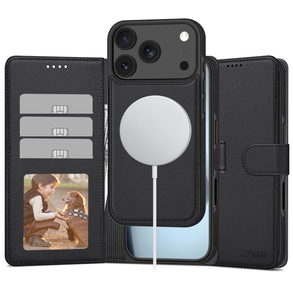 Levně TECH-PROTECT WALLET MAGSAFE Pouzdro 2v1 pro Apple iPhone 17 Pro Max černé