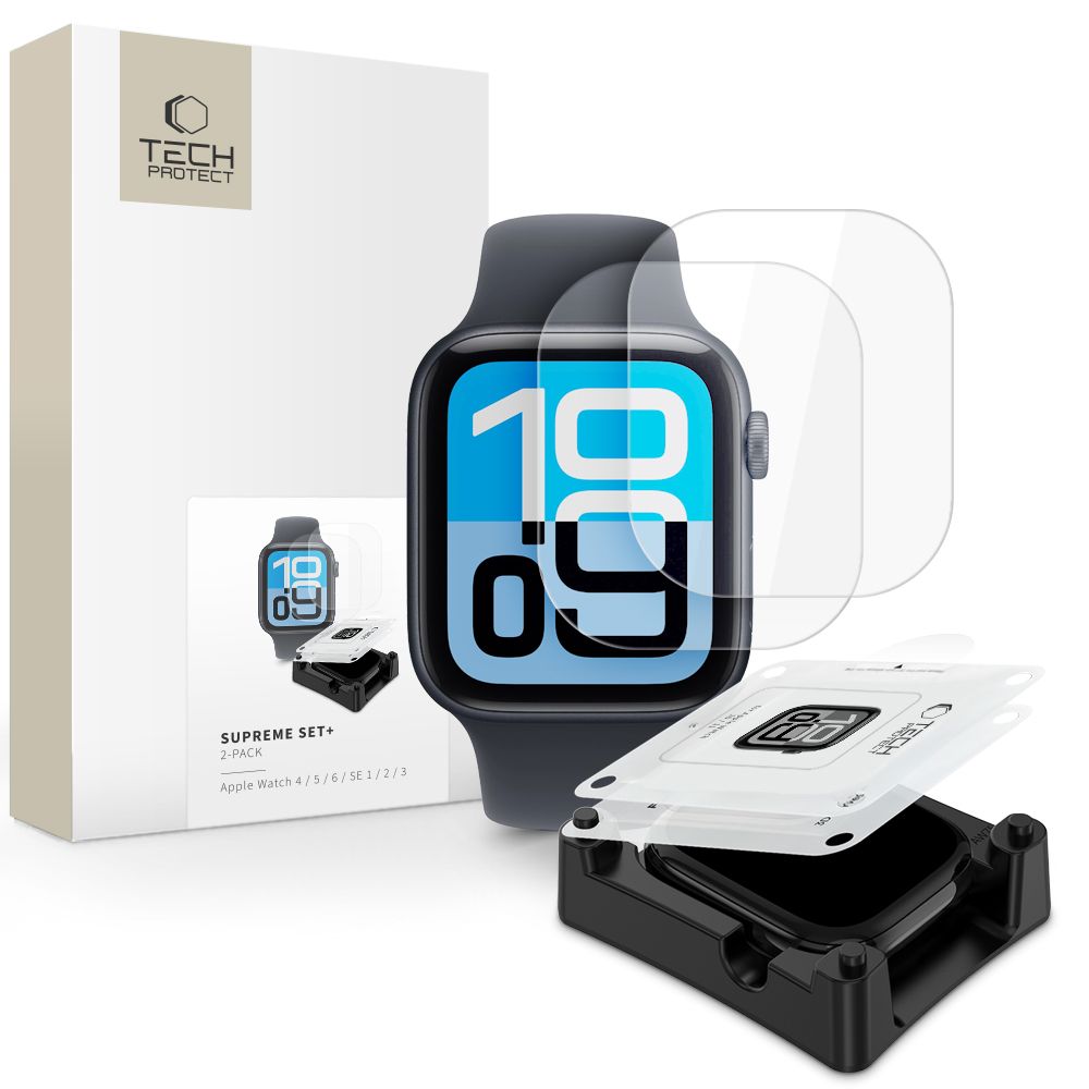 Levně TECH-PROTECT SUPREME SET 2-PACK Hydrogelové fólie pro Apple Watch 6 / 5 / 4 / SE 44mm
