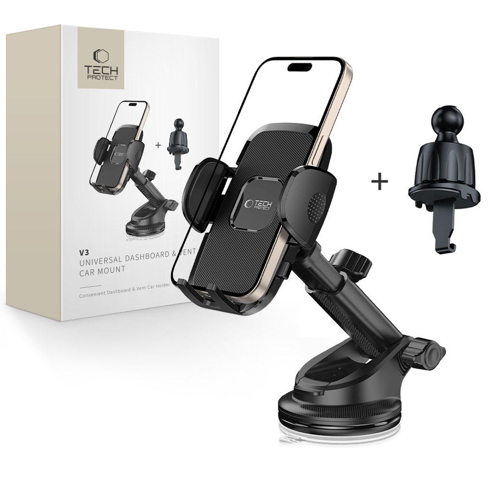 Levně TECH-PROTECT V3 Univerzální držák na mobil do auta černý
