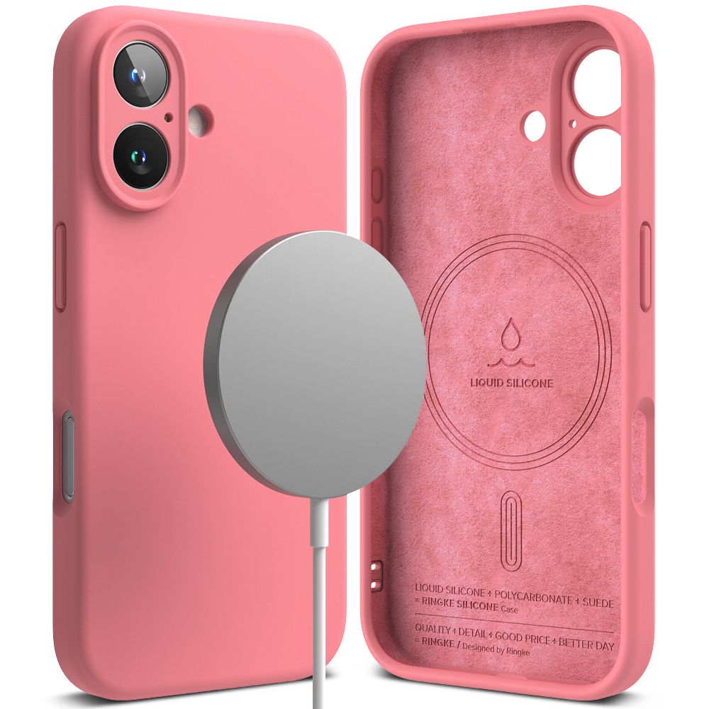 Levně RINGKE SILICONE MAGSAFE Ochranný kryt Apple iPhone 16 PINK
