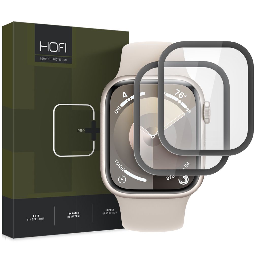 Levně HOFI HYBRID PRO+ 2x Hybridní sklo pro Apple Watch 7 / 8 / 9 (41mm)