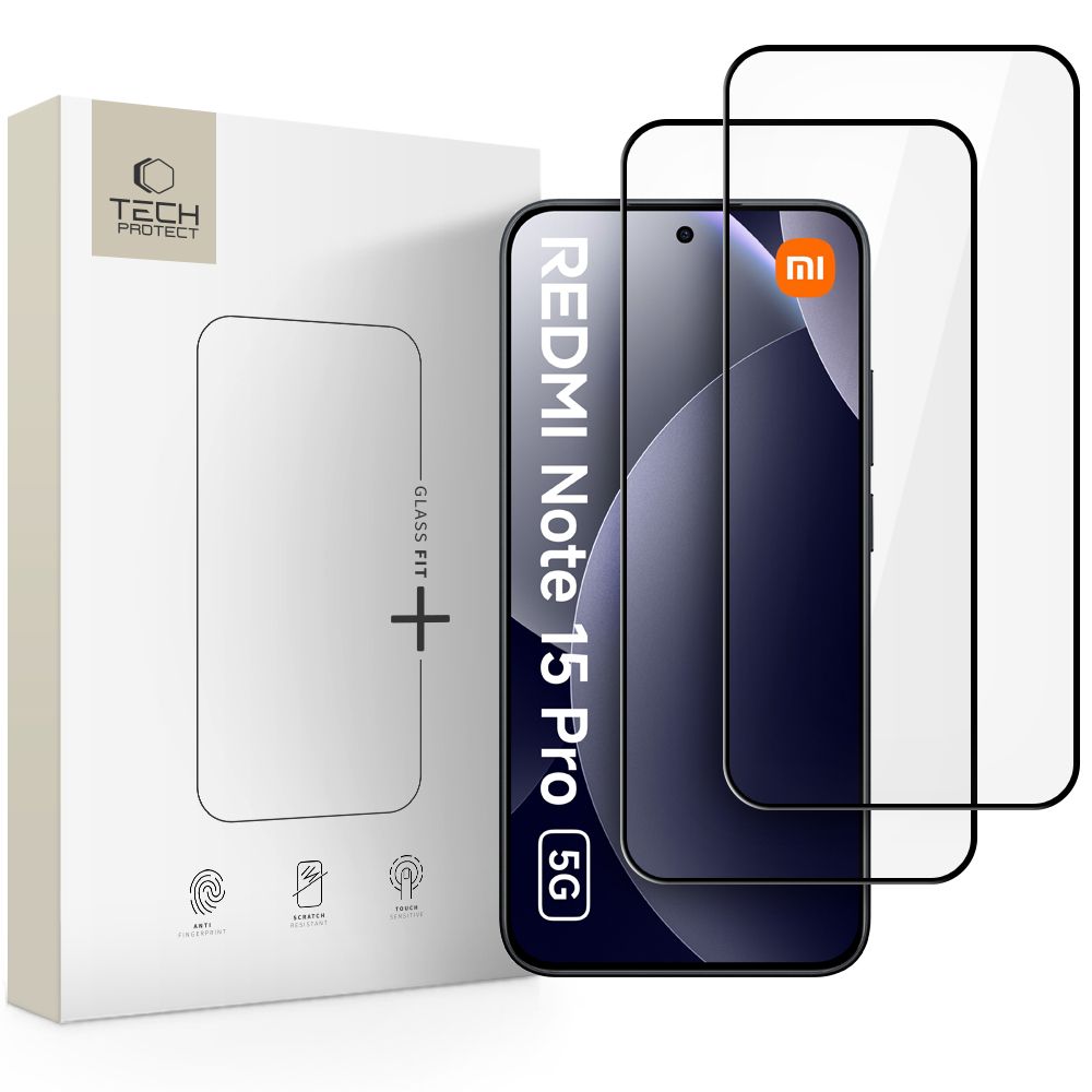 Levně TECH-PROTECT GLASS FIT+ 2-PACK 3D Sklo Xiaomi Redmi Note 15 Pro 5G