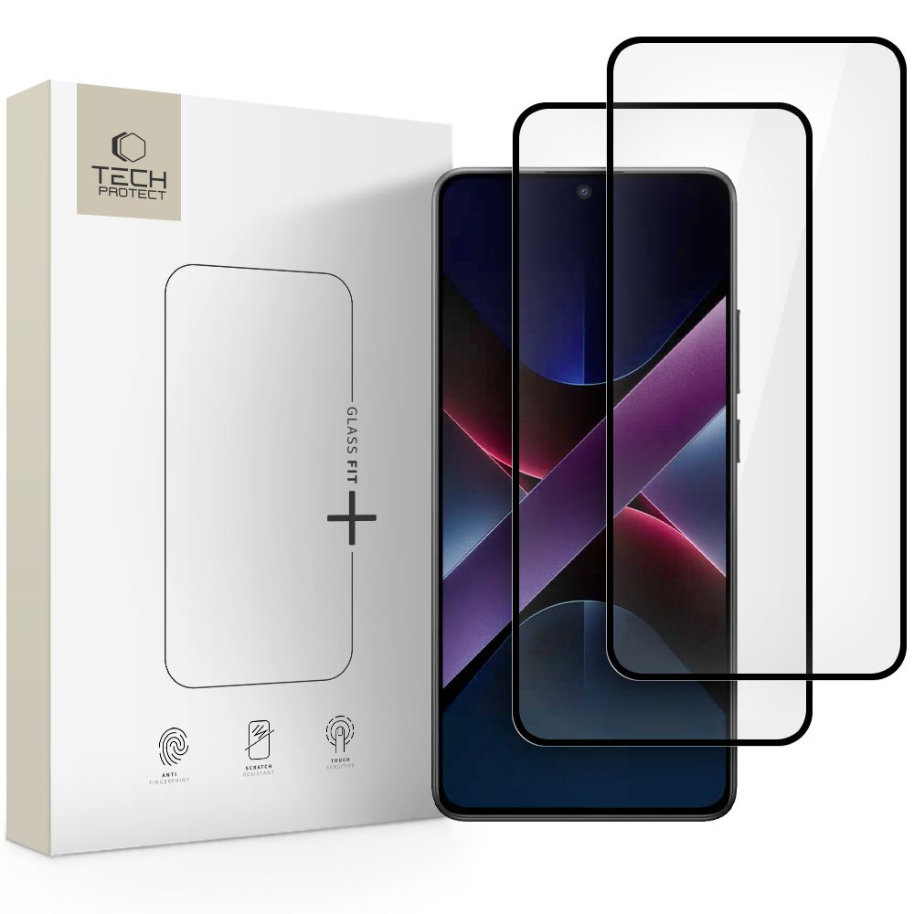 Levně TECH-PROTECT GLASS FIT+ 2-PACK 3D Sklo Xiaomi Poco X7 Pro