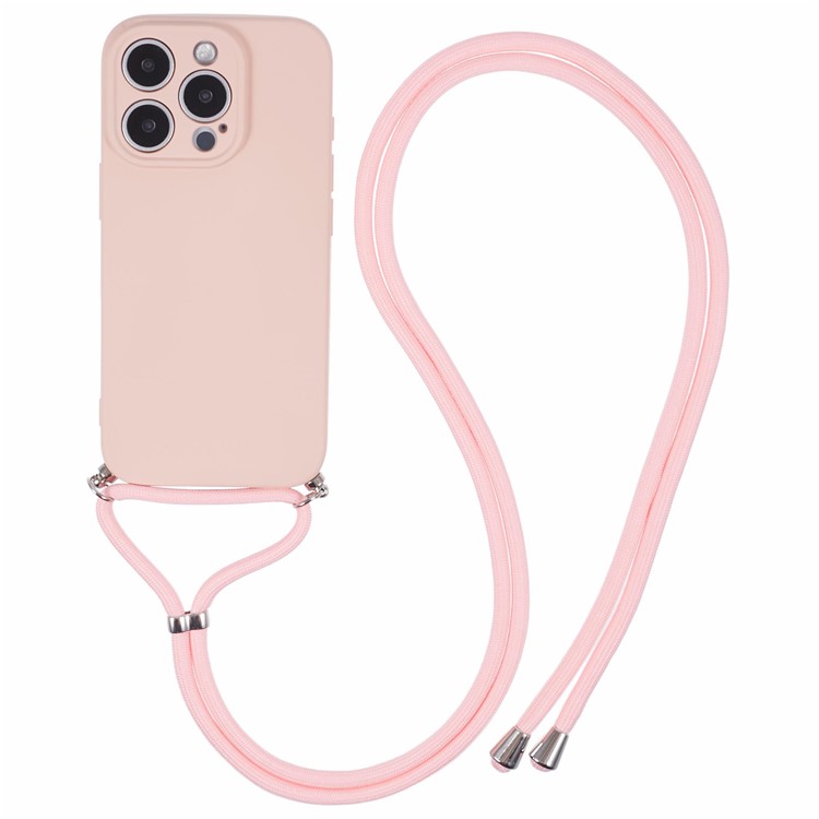 Levně PROTEMIO ROPE Kryt se šňůrkou Apple iPhone 16 Pro světle růžový