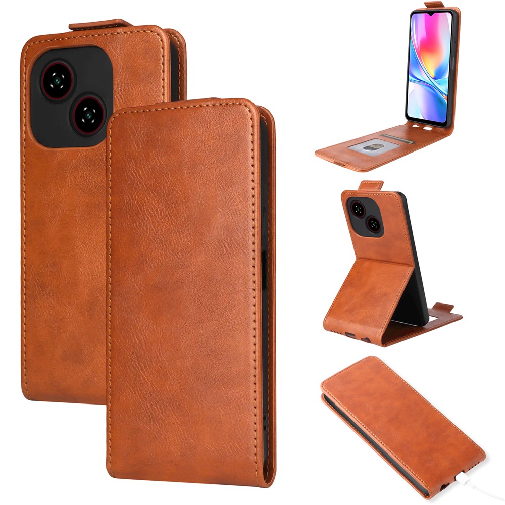 Levně Flipové pouzdro pro ZTE Blade A35e hnědé