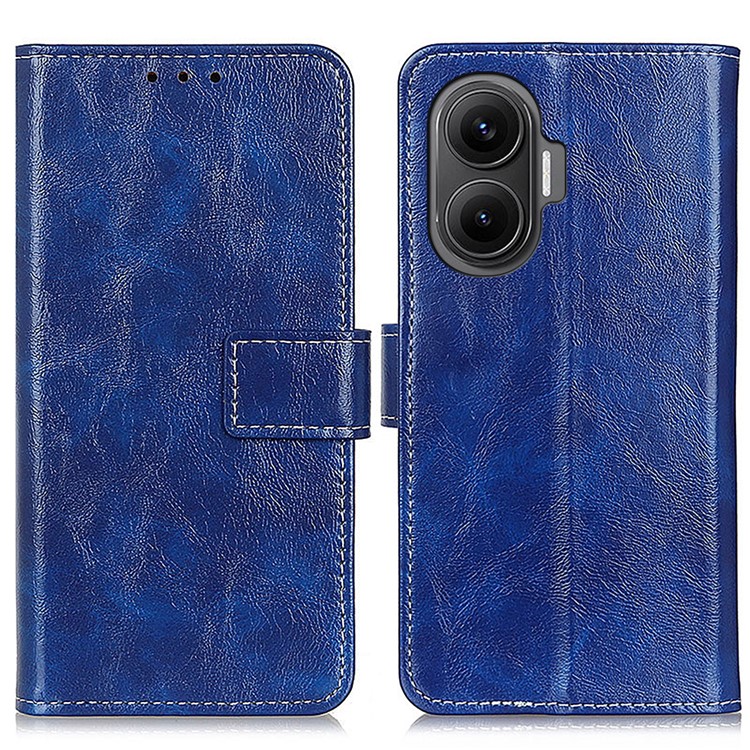 Levně RETRO Peněženkový obal Xiaomi Poco F7 modrý