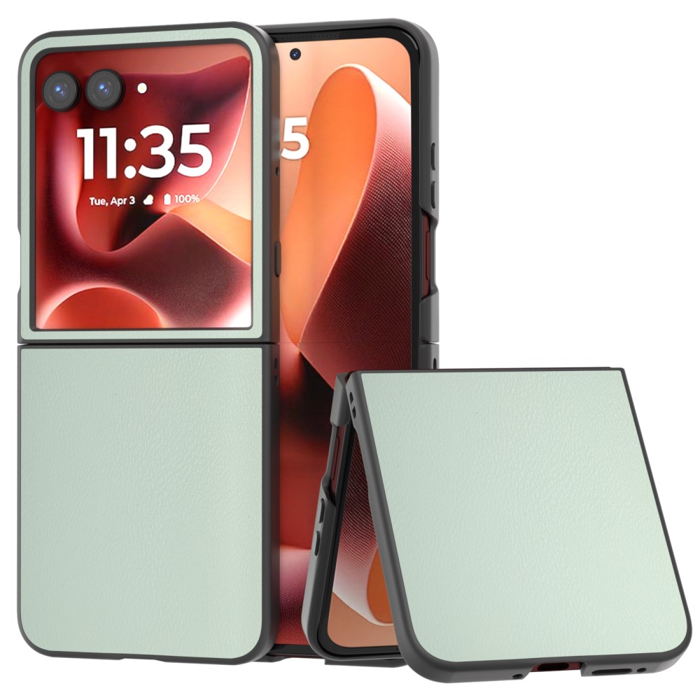 Levně LEATHER Ochranný kryt pro Motorola Razr 60 Ultra / Razr 70 Ultra světle zelený