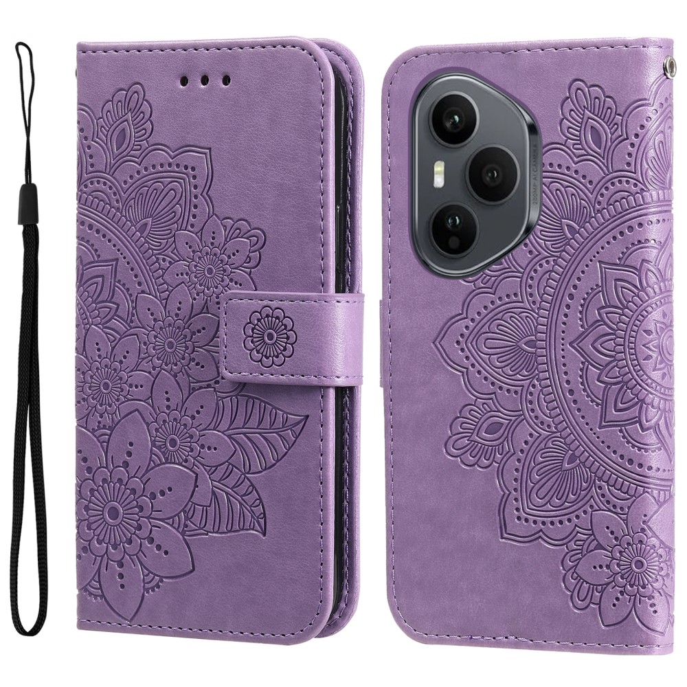 Levně ART MANDALA Peněženkový obal pro Honor 400 Pro 5G fialový