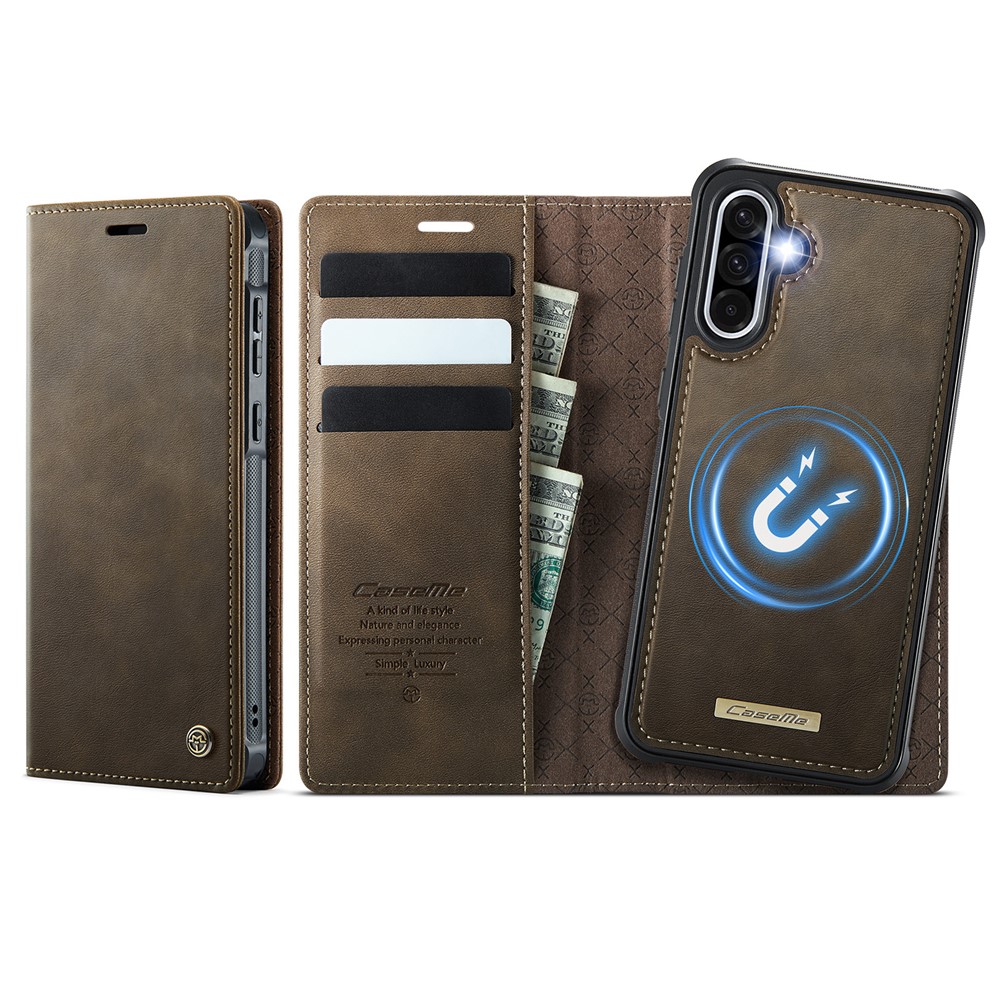Levně CASEME C49 Peněženkový kryt 2v1 pro Samsung Galaxy A56 hnědý