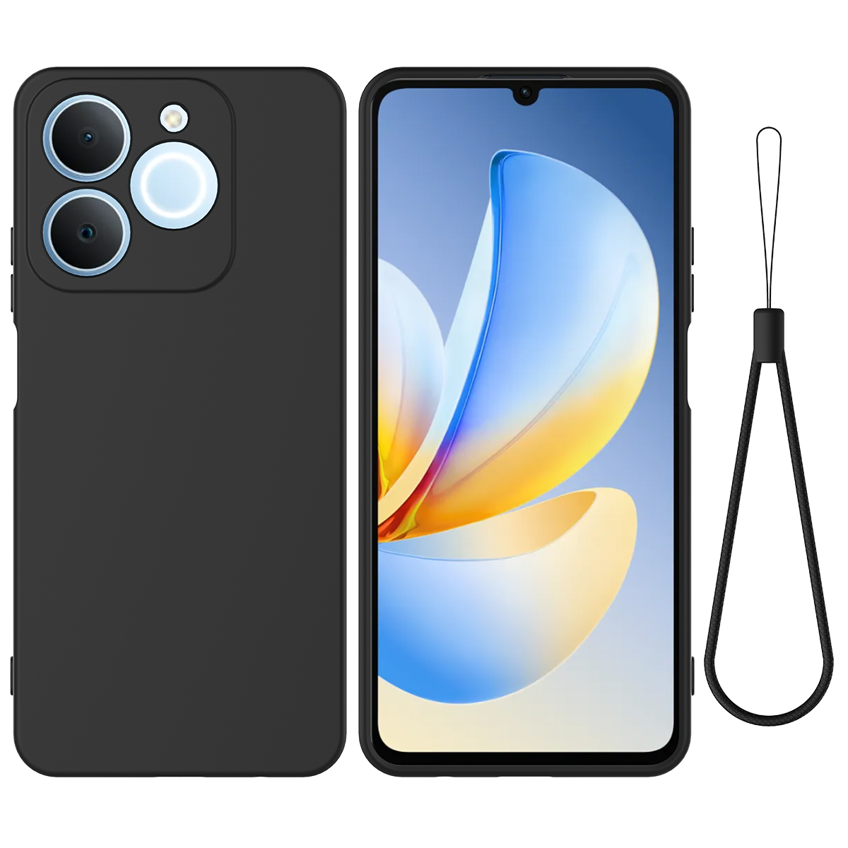 Levně RUBBER Ochranný obal pro Realme Note 70T černý