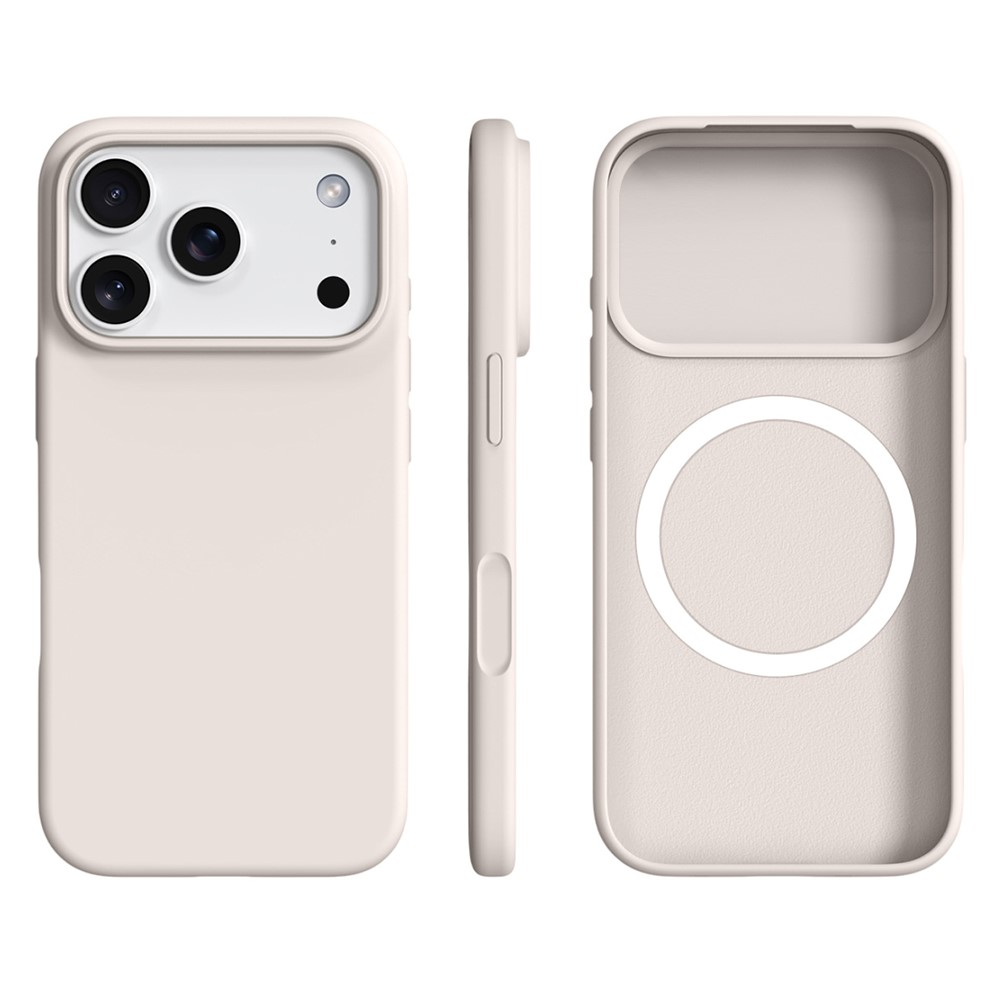 Levně RUBBER MAGSAFE Silikonový kryt pro Apple iPhone 17 Pro Max béžový