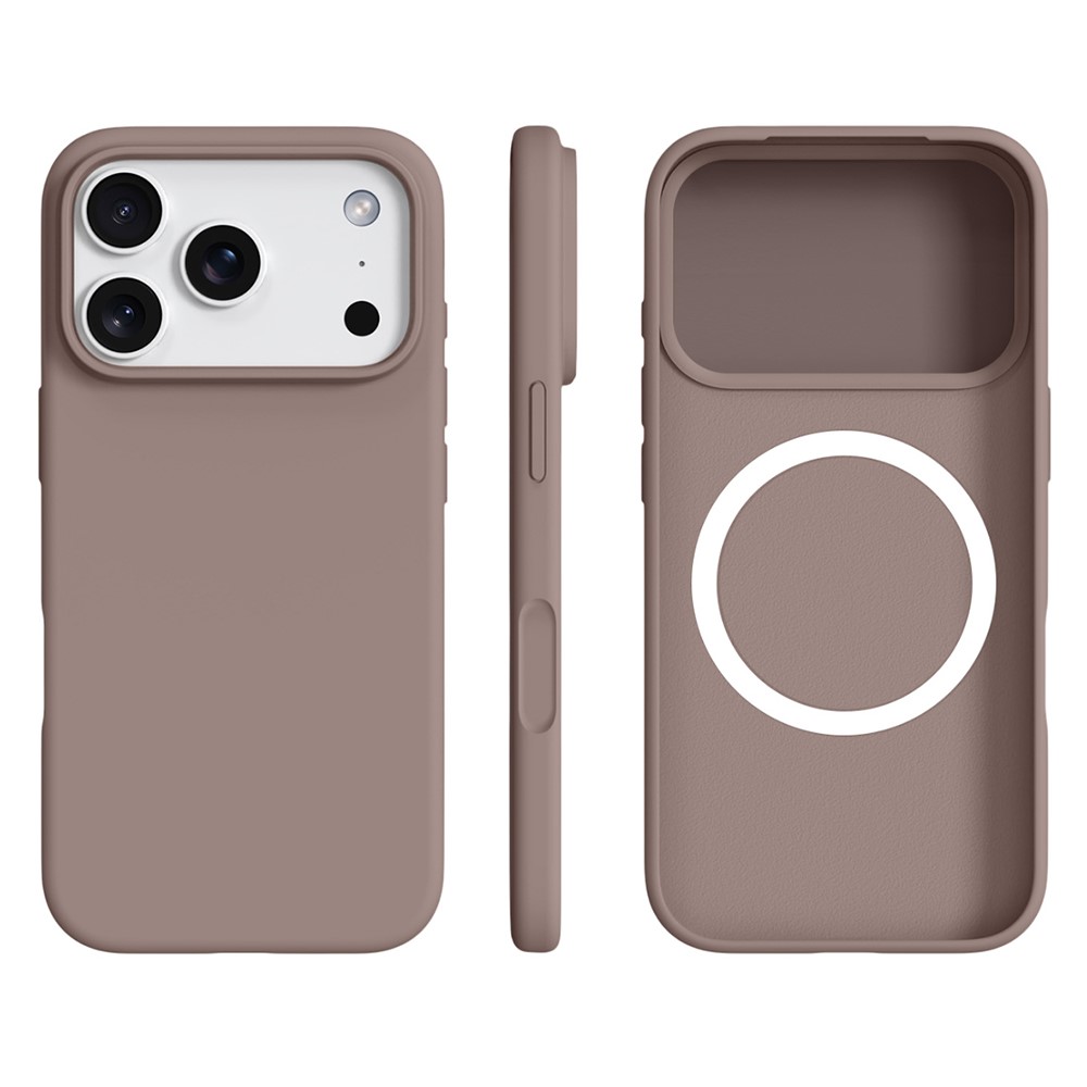Levně RUBBER MAGSAFE Silikonový kryt pro Apple iPhone 17 Pro hnědý