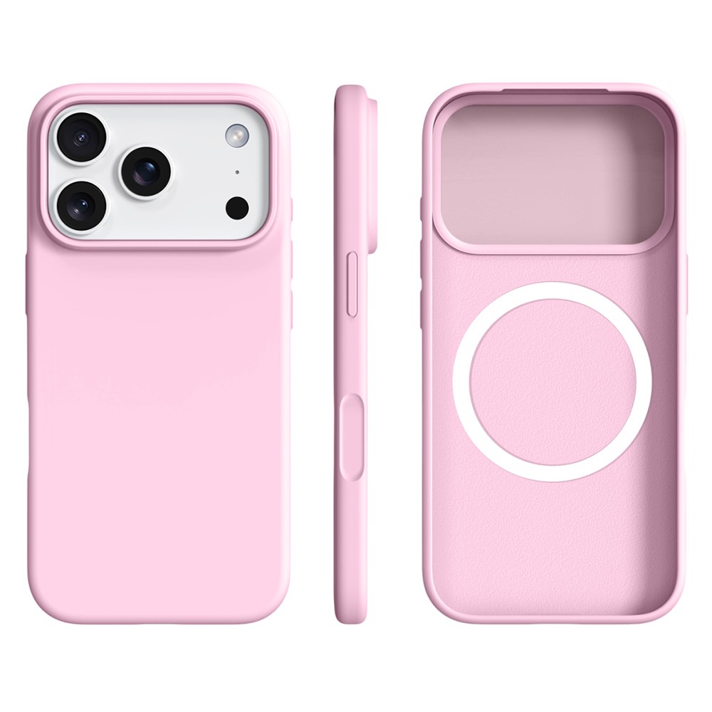 Levně RUBBER MAGSAFE Silikonový kryt pro Apple iPhone 17 Pro světle růžový
