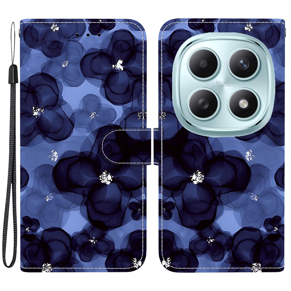 Levně ART Peněženkový obal pro Xiaomi Redmi Note 15 5G / POCO M8 5G INK BLUE FLOWER