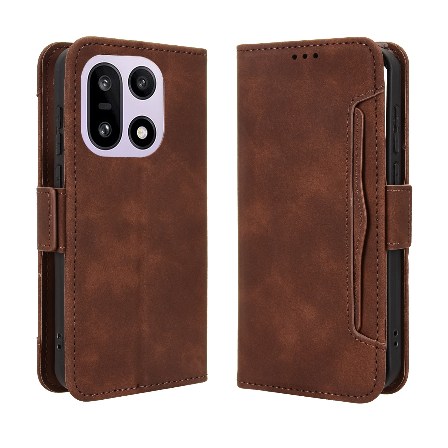 Levně Peněženkový obal s přihrádkou pro OnePlus 15 hnědý