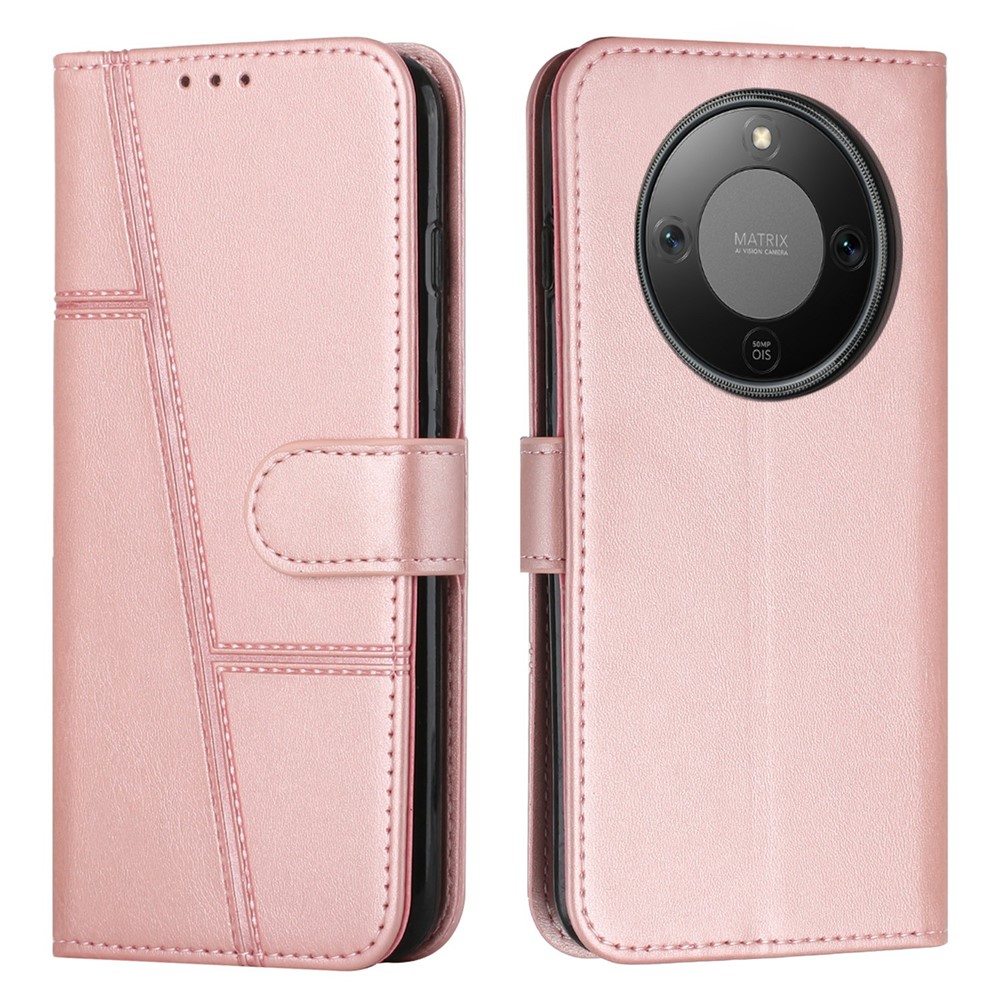 Levně STITCHED Peněženkový kryt pro Honor Magic8 Lite růžový
