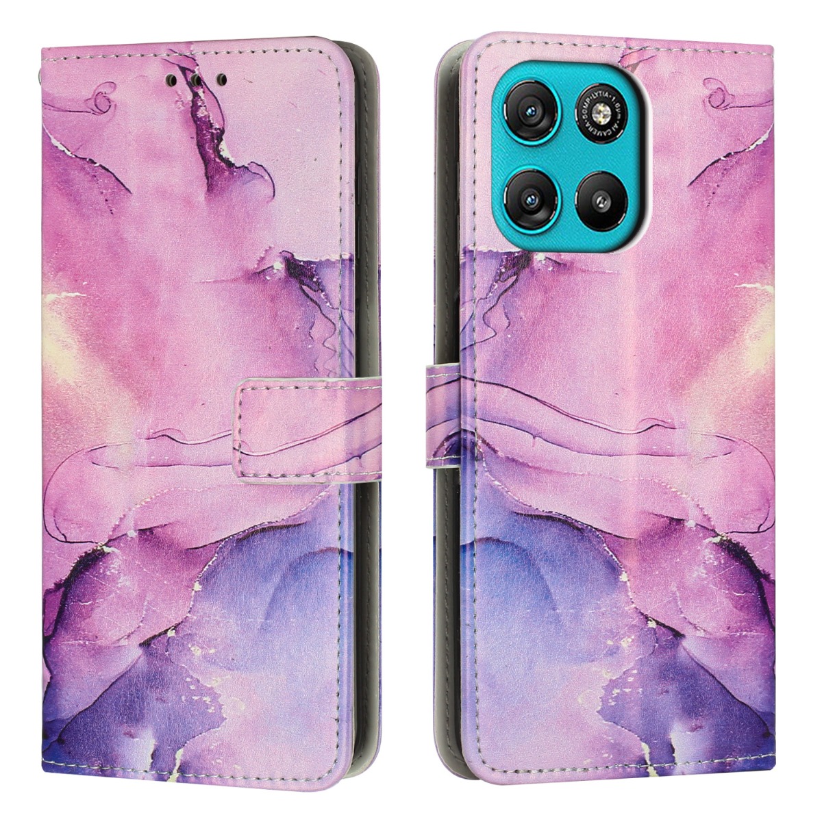 Levně ART MARBLE Peněženkový kryt pro Motorola Moto G57 Power PURPLE