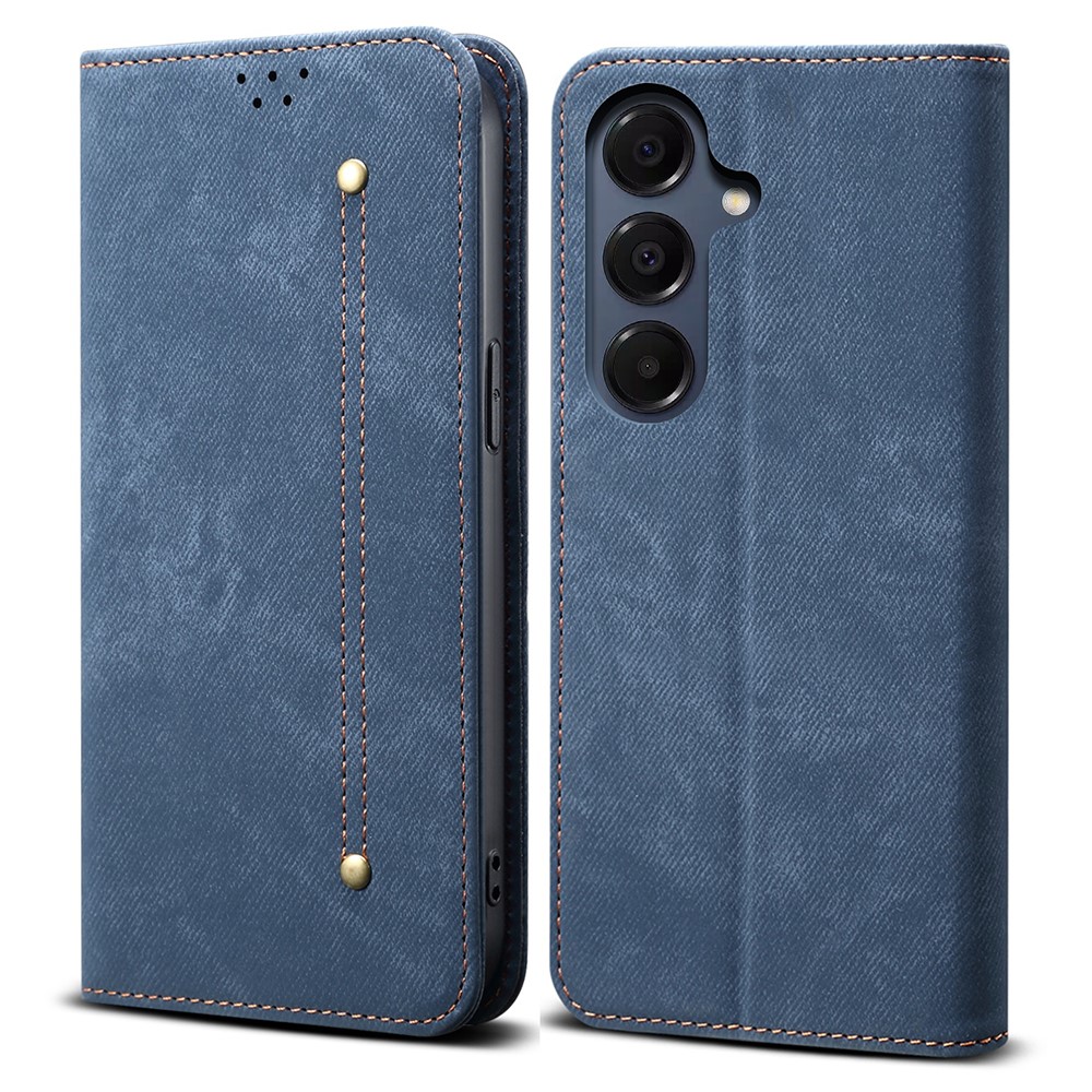 Levně DENIM Peněženkový obal pro Samsung Galaxy A57 5G modrý