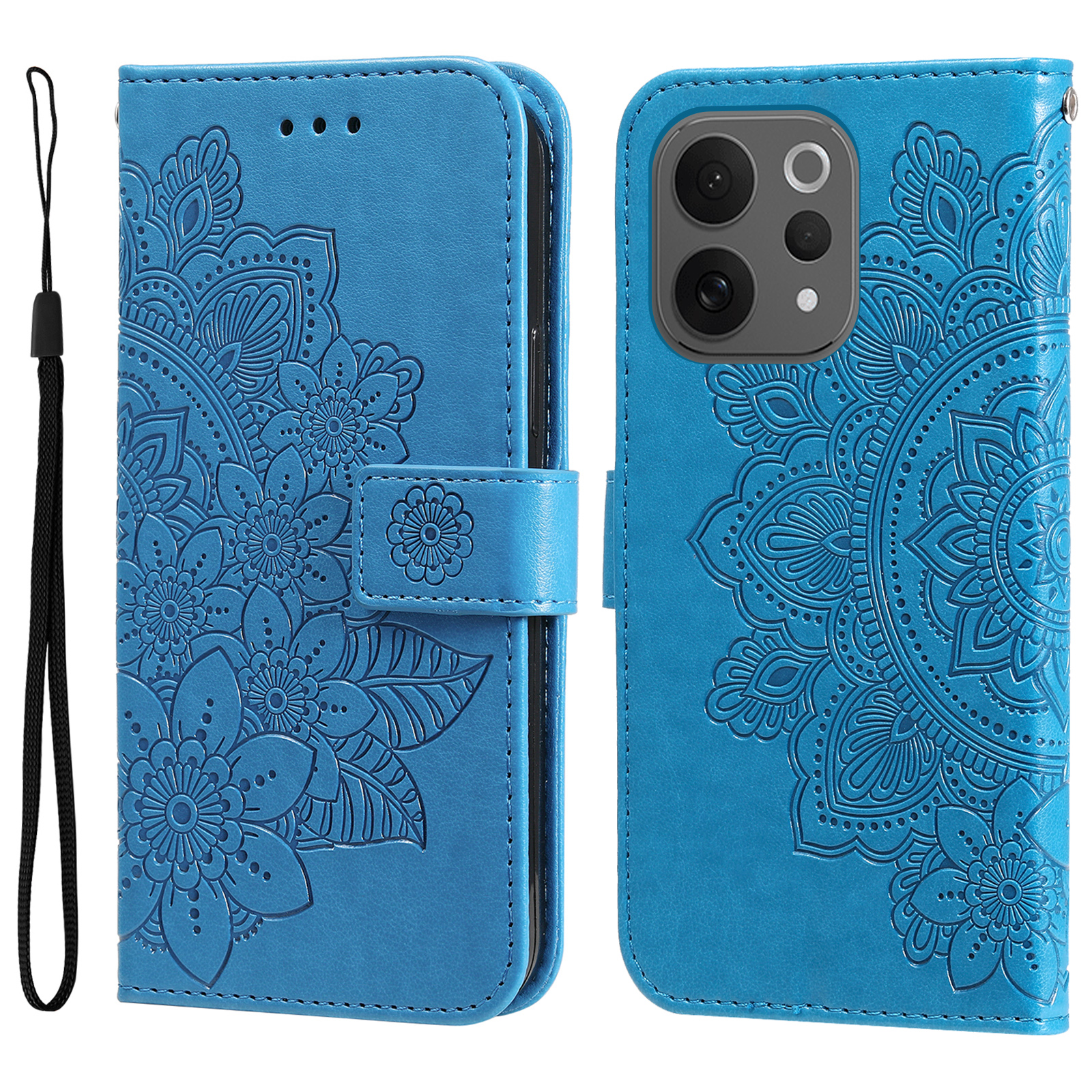 Levně ART MANDALA Peněženkový obal pro Vivo V70 modrý
