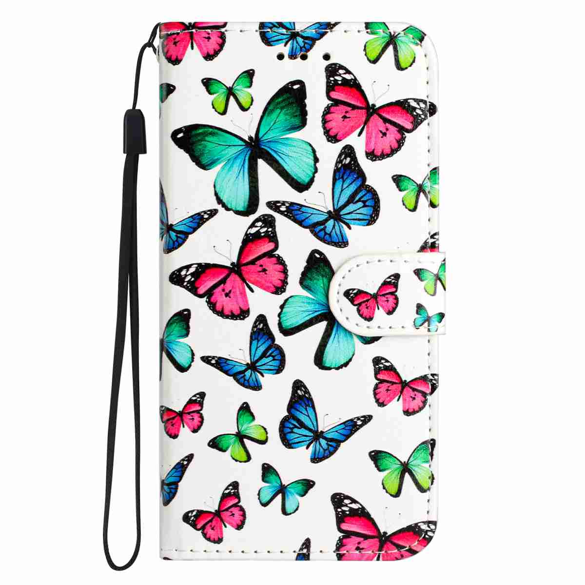 Levně ART Peněženkový kryt pro Honor 600 Lite COLORED BUTTERFLIES