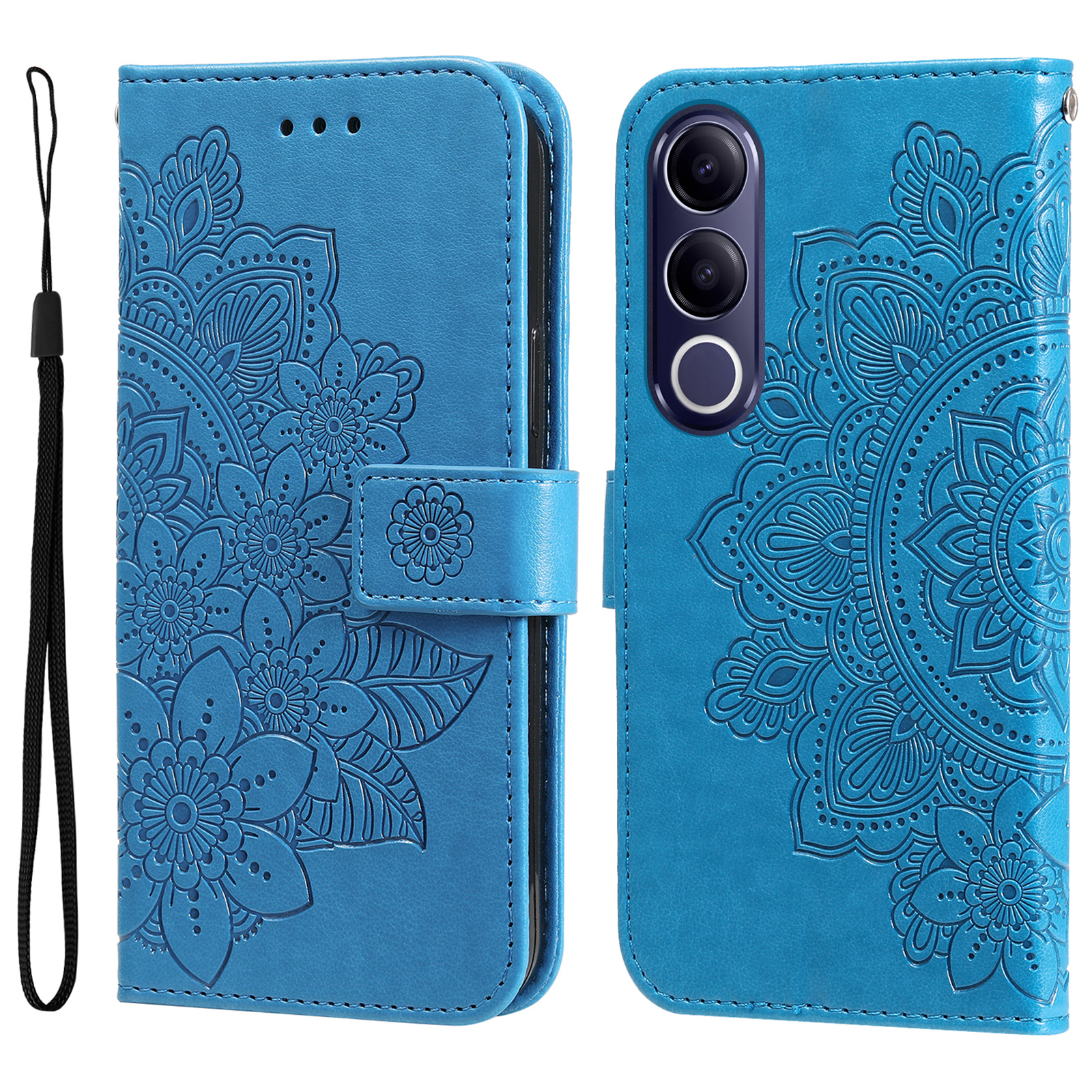 Levně ART MANDALA Peněženkový obal pro Vivo V70 FE modrý