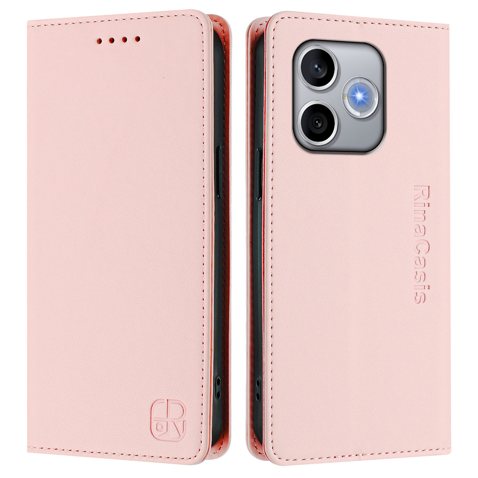Levně RINA Odklápěcí pouzdro pro Honor 600 Lite světle růžové