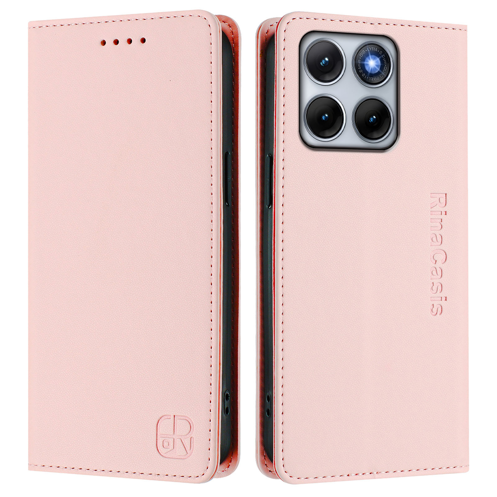 Levně RINA Zaklápěcí pouzdro pro Motorola Edge 70 Fusion růžové