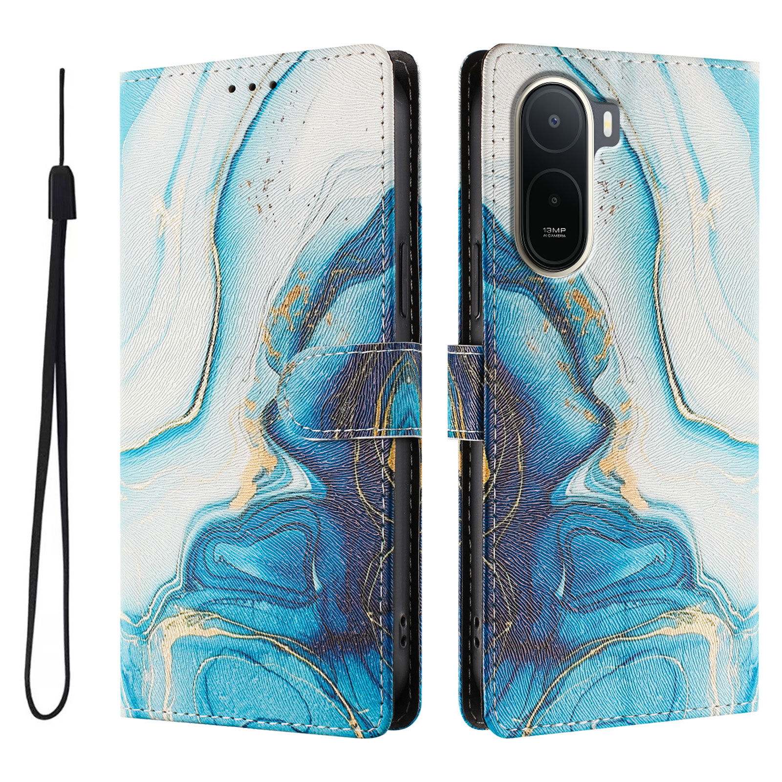 Levně ART Peněženkový kryt pro Xiaomi Redmi A7 Pro BLUE MARBLE
