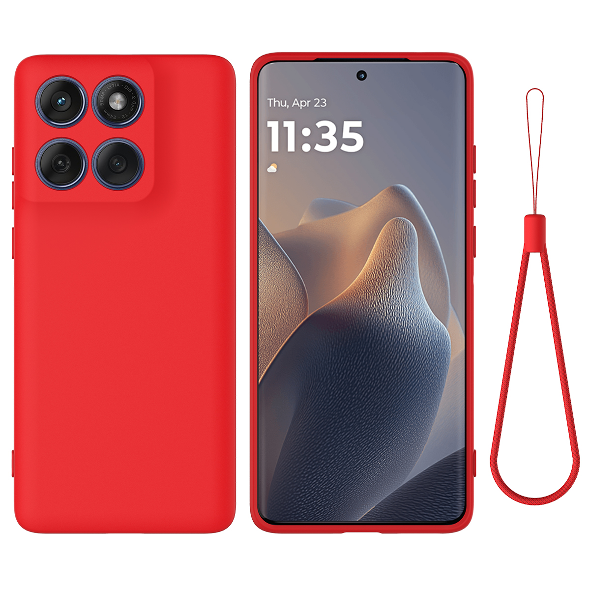 RUBBER Ochranný kryt pro Motorola Moto G67 / Moto G77 červený