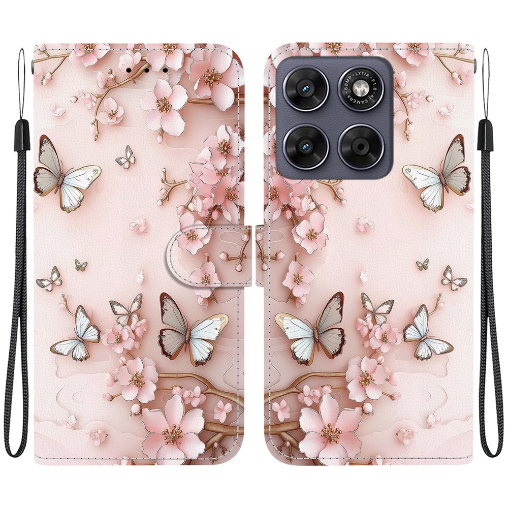 ART Peněženkový obal pro Motorola Moto G67 / Moto G77 PINK BUTTERFLY