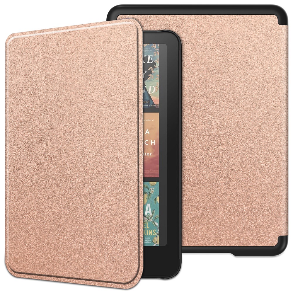 Levně LEATHER Zaklápěcí kryt pro Amazon Kindle Paperwhite 2024 / Kindle Colorsoft Signature Edition ROSE GOLD