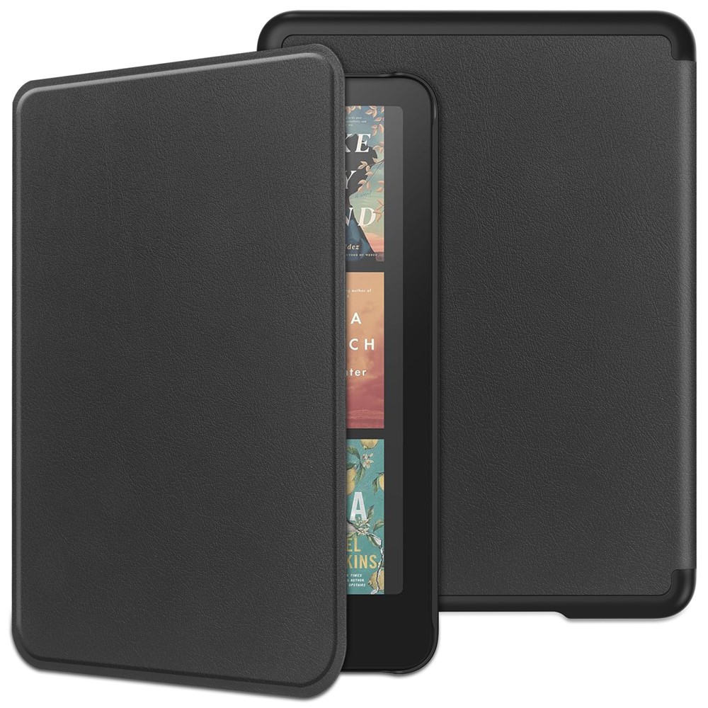 Levně LEATHER Zaklápěcí kryt pro Amazon Kindle Paperwhite 2024 / Kindle Colorsoft Signature Edition černý