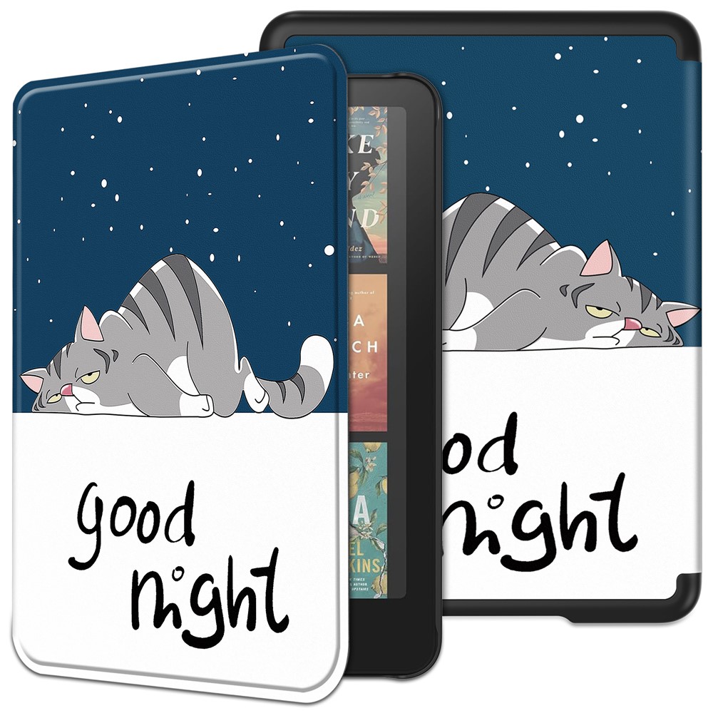 Levně ART Zaklápěcí pouzdro pro Amazon Kindle Paperwhite 2024 / Kindle Colorsoft Signature Edition LAZY CAT