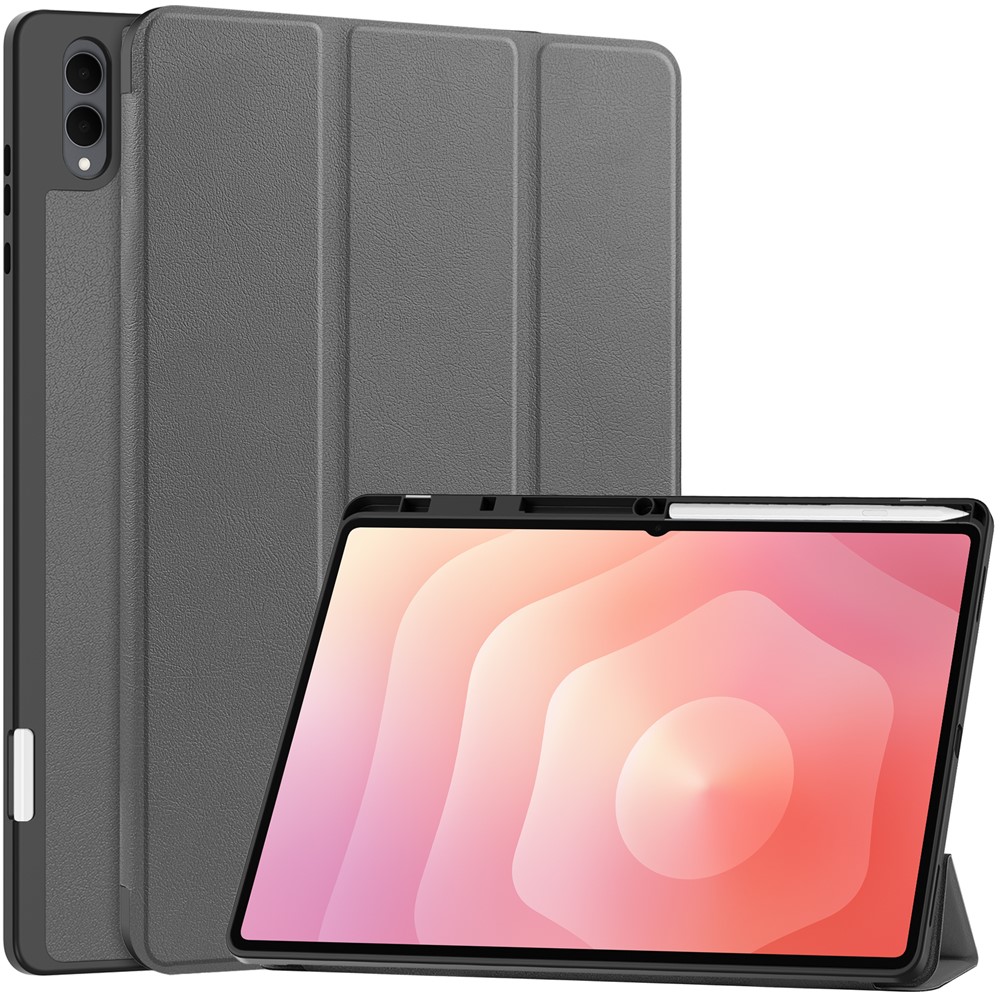 Levně LEATHER Klopnový kryt pro Samsung Galaxy Tab S11 Ultra šedý