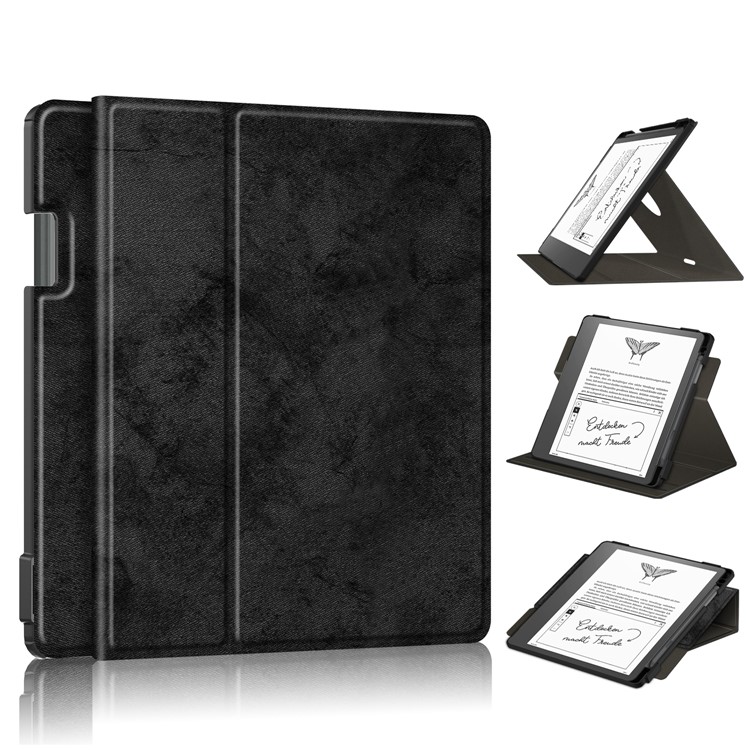 Levně LEATHER Zaklápěcí pouzdro pro Amazon Kindle Scribe 2024 / Kindle Scribe 2022 černé