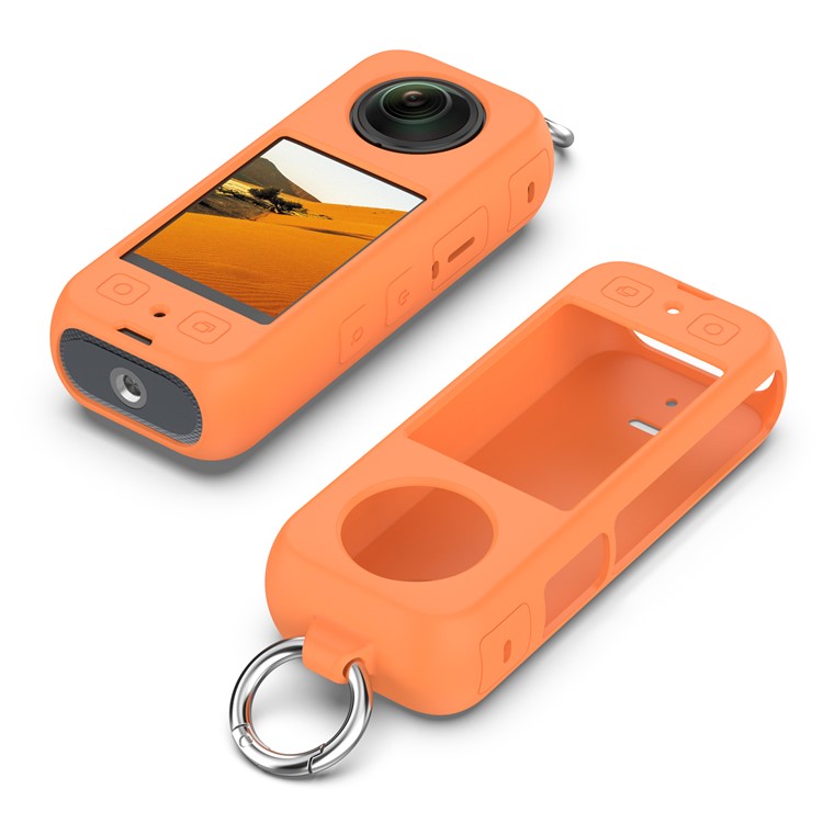 Levně PROTEMIO Silikonový obal pro akční kameru Insta360 X4 oranžový