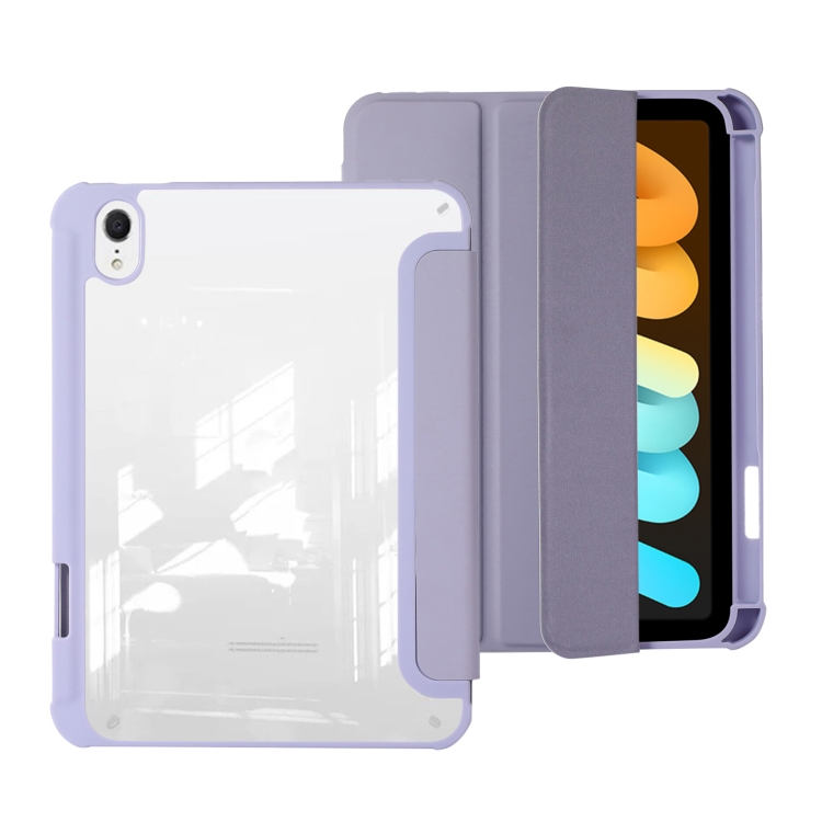 Levně CRYSTAL Zaklápěcí pouzdro Apple iPad mini 2021 / iPad mini 2024 fialové