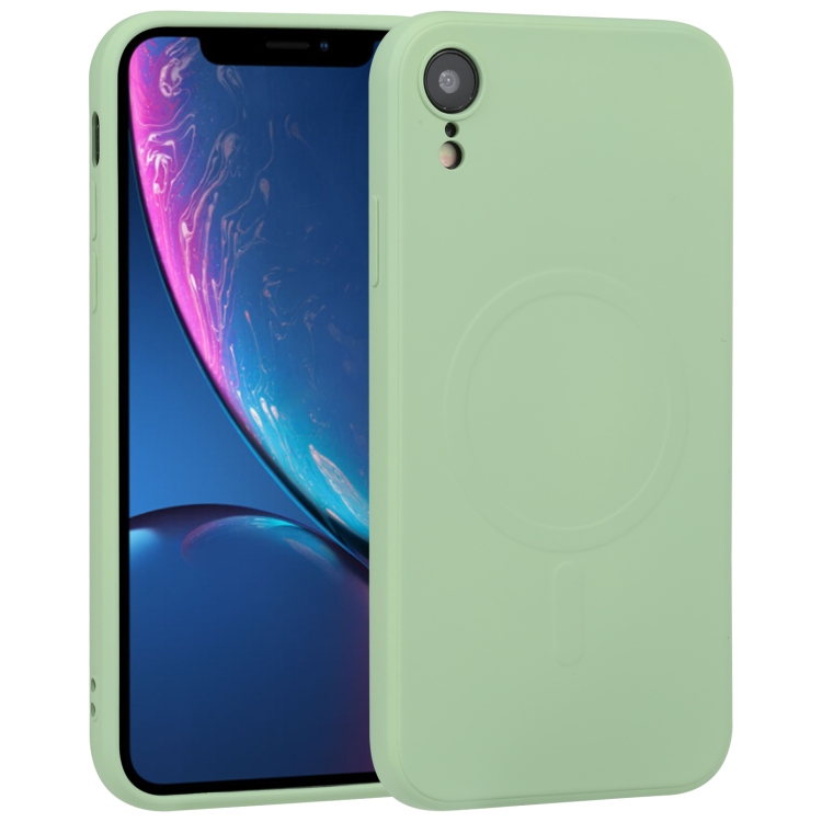 Levně RUBBER MAGSAFE Silikonový kryt pro Apple iPhone XR světle zelený