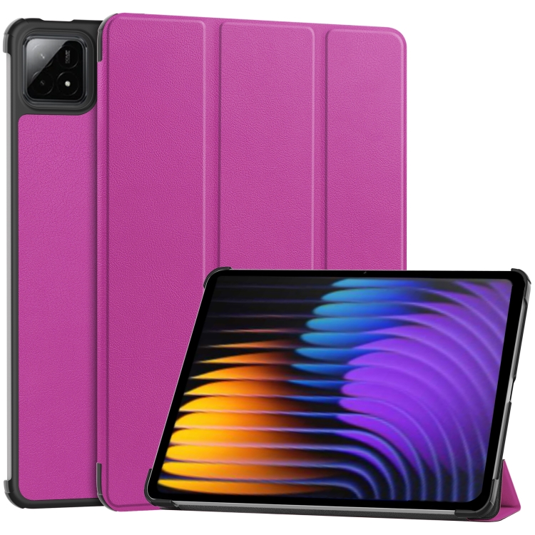Levně LEATHER Zavírací kryt pro Xiaomi Pad 7 / Pad 7 Pro / Pad 8 / Pad 8 Pro fialový
