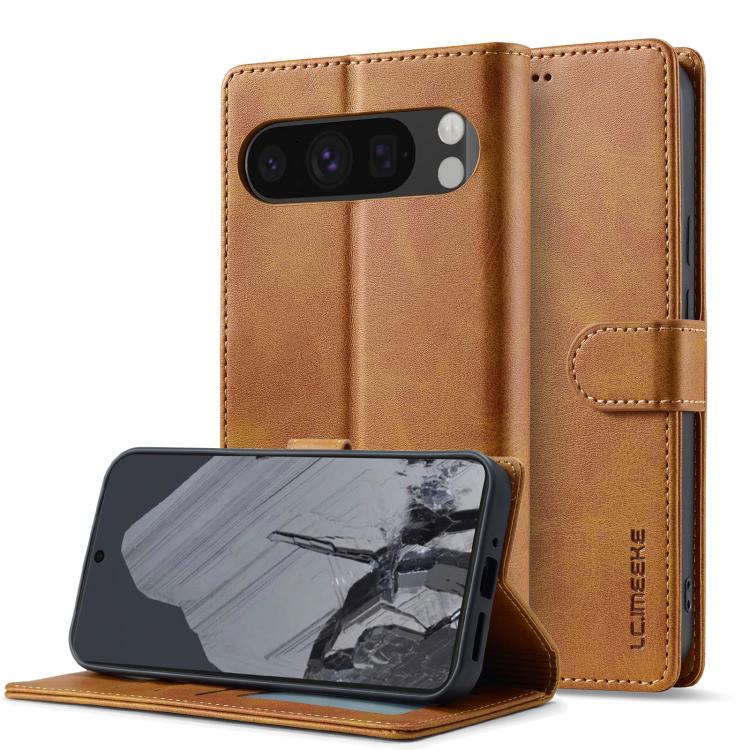 Levně IMEEKE Peněženkový obal pro Google Pixel 10 Pro XL světle hnědý