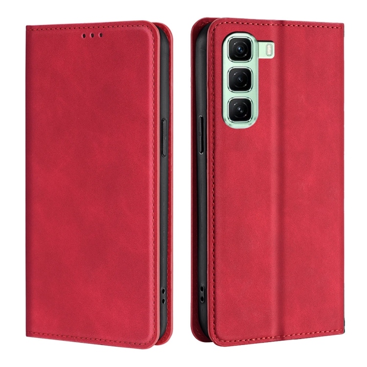 Levně MAGNETIC Zaklápěcí kryt pro Infinix Hot 50 5G červený