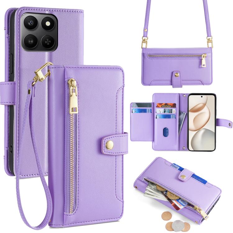 Levně PASTEL Peněženkové pouzdro pro Honor 400 Smart 5G / Honor X7d fialové