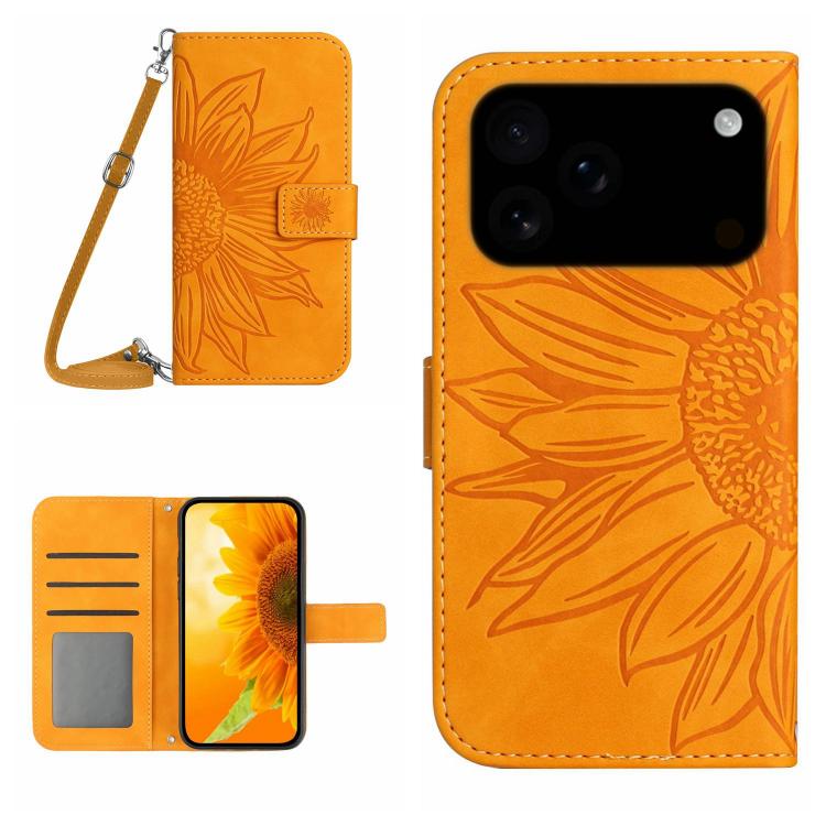 Levně ART SUNFLOWER Peněženkový kryt se šňůrkou pro Apple iPhone 17 Pro žlutý