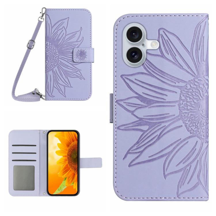 Levně ART SUNFLOWER Peněženkový kryt se šňůrkou pro Apple iPhone 17 fialový