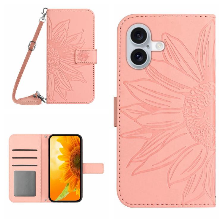 Levně ART SUNFLOWER Peněženkový kryt se šňůrkou pro Apple iPhone 17 růžový