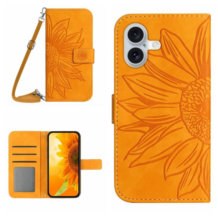 Levně ART SUNFLOWER Peněženkový kryt se šňůrkou pro Apple iPhone 17 žlutý
